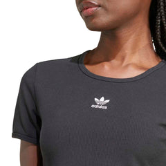 adidas Womens Essentials Ribbed Tee - Black