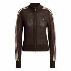 adidas Womens Kitted Crochet Track Top - Aurora Coffee