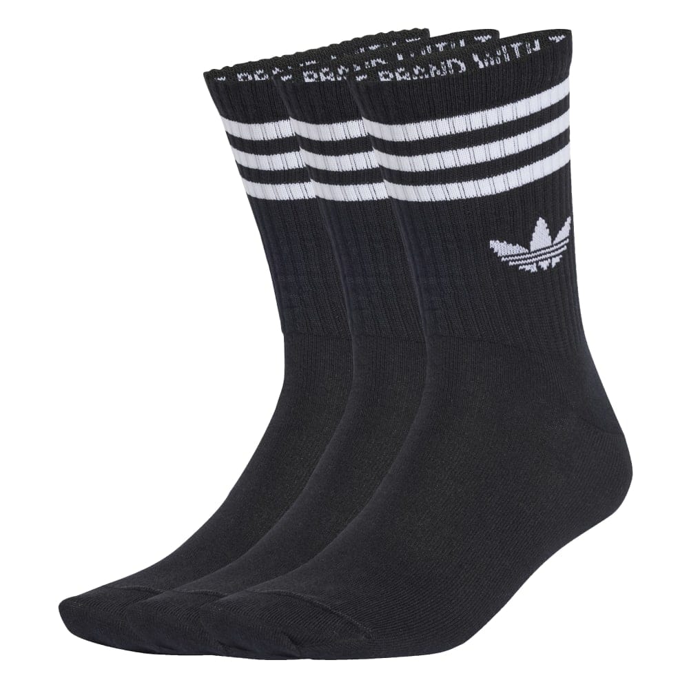 Adidas 3 Stripes Crew Socks 3 Pairs - Black/ White