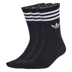 Adidas 3 Stripes Crew Socks 3 Pairs - Black/ White