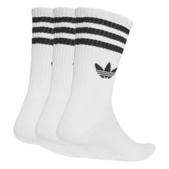 Adidas 3 Stripes Crew Socks 3 Pairs - White / Black