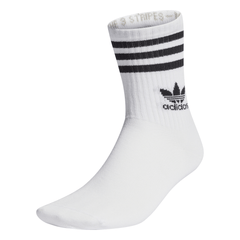 adidas Mid Cut Crew Socks 3 Pack - White / Black