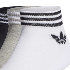 adidas Trefoil Ankle Sock 3 Pack - White / Grey / Black