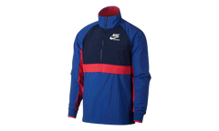 Half Zip Woven Archive Athletic Rain Jacket "Deep Royal Blue / Obsidian / White" 921743 480