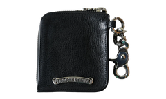 Leather Tiny Zip Cemetery Cross Patch Wallet "Black" CHRM1161