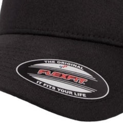 Flexfit Hexa 5 Panel Stretch Fit Cap - Black