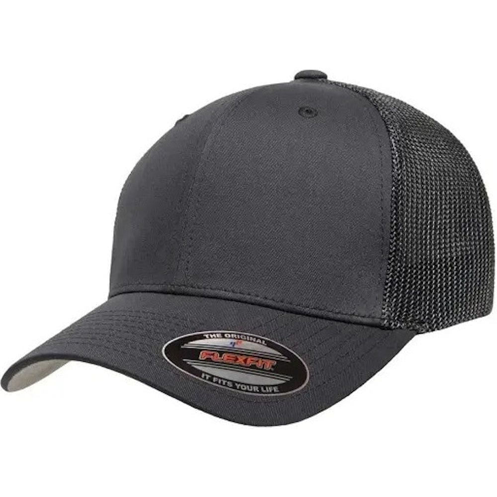 Flexfit Mesh Trucker Stretch Fit Cap - Black