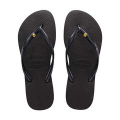 Havaianas Slim Coloured Crystal - Black / Sunflower Crystal