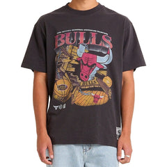 Mitchell & Ness Bevel Burst Tee Chicago Bulls - Overdyed Black