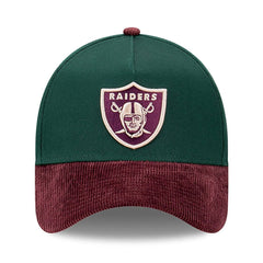 New Era 9FORTY Cord Brim A-Frame Snapback Las Vegas Raiders - Dark Green / Rhubarb