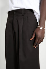 ssstein Long Wide Trousers Dark Brown