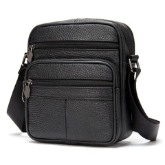 Genuine Leather Side Bag 0505 - Black